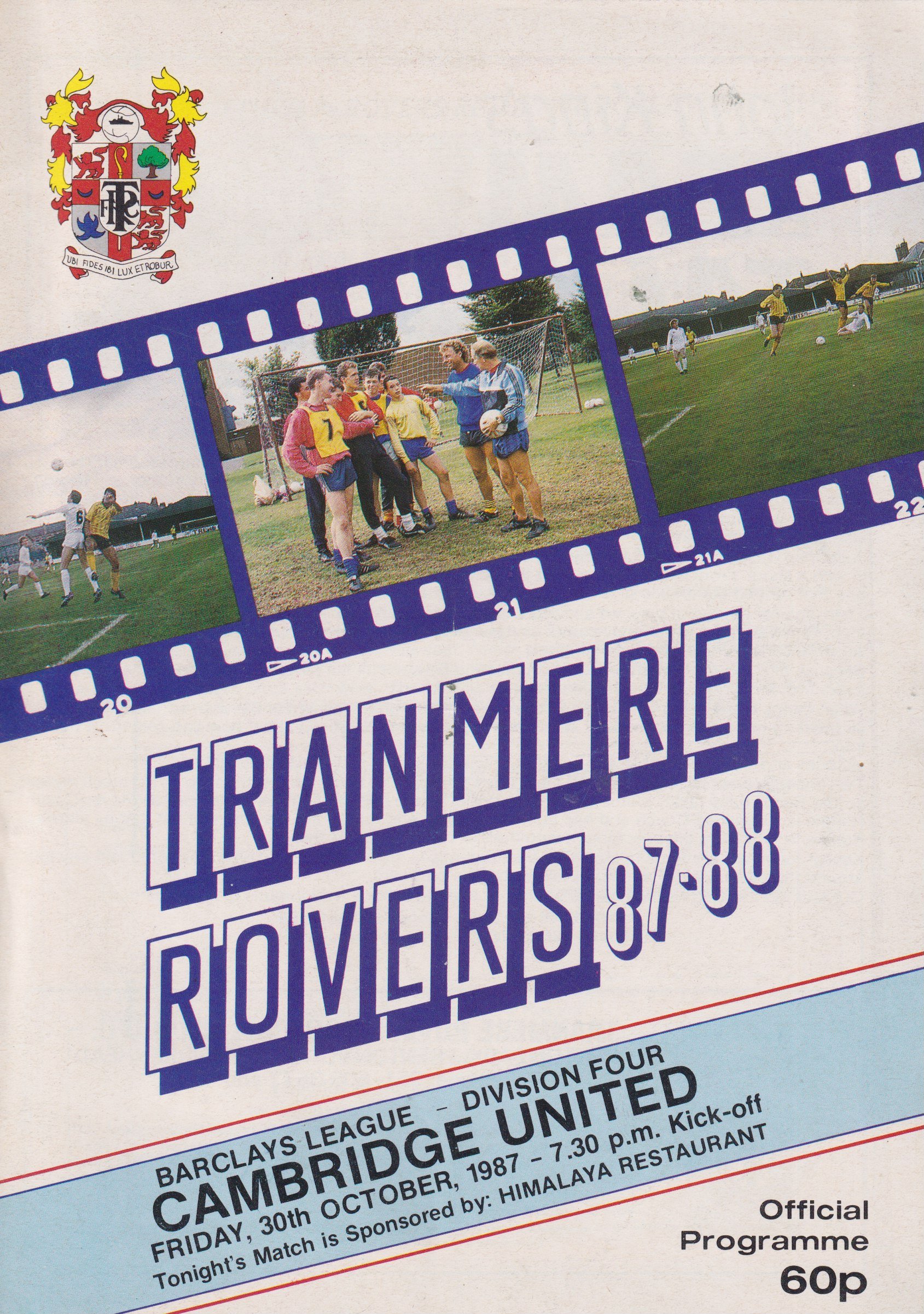 Tranmere Rovers v Cambridge United match programme